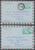 Burundi - Lot De 2 Aérogrammes 4f Càd USUMBURA 1965 Pour BRUXELLES - Gebruikt