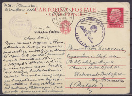 Italie - EP CP Cartolina Postale 75cts Flam. ROMA /4.IX 1940/ PRATI Pour WATERMAEL-BOITSFORT - Cachet "ACADEMIA BELGICA  - Stamped Stationery