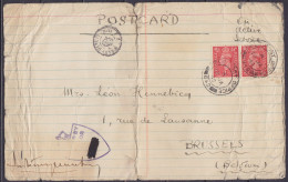 CP Postcard Artisanale O.A.S. Affr. 2x 1d Càd "FIELD POST OFFICE 642 /19 JA 1945" D'un Militaire Belge Détaché Aux Trans - Guerre 40-45 (Lettres & Documents)