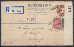 CP EP L. Recommandée Registered Letter 2d + 1d + 1/2d (perforés) Càd "REGISTERED /4 NOV 1915/ LUGATE CIRCUS" LONDON Pour - Covers & Documents