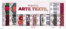 Mexico 2023 Textile Art 13v M/s, Mint NH, Various - Textiles - Textil