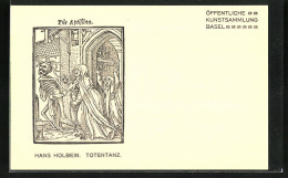 AK Öff. Kunstsammlung Basel, Hans Holbein Totentanz, Die Aptissinn  - Funeral