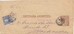 Argentinien: 1899 Ganzsache Nach Montevideo Als  Streifband - Other & Unclassified