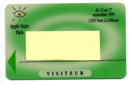 Carte Salon Badge  APPLE EXPO 1995   Card FRANCE Karte (F 648) - Tarjetas De Salones Y Demostraciones