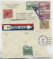 SALVADOR 20C+15CX2+20C+5C LETTRE COVER AIR MAIL EL SALVADOR 1946 TO FRANCE - Salvador