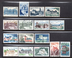 Frankreich, "Palais Und Schlösser ", Kleines Los Mit 17 Briefmarken , Gestempelt (20215E) - Kastelen