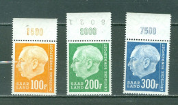 Sarre    Yvert 408/410  Ou Michel  426/428   * *  TB   Haut De Feuille  - Unused Stamps