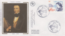 Enveloppe  FDC  1er  Jour   FRANCE    Frédéric  CHOPIN     BOURG  LA  REINE   1999 - 1990-1999