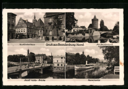 AK Brandenburg /Havel, Kurfürstenhaus, Am Steintorturm, Brücke, Havelpartie  - Brück