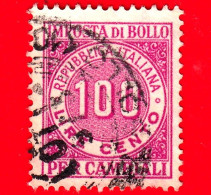 ITALIA - Usato - Imposta Di Bollo Per Cambiali - Fiscali -  Lire 100 - Steuermarken