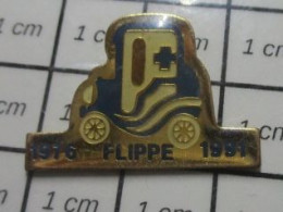 310a Pin's Pins / Beau Et Rare : TRANSPORTS / AMBULANCES CROIX BLEUE FLIPPE 1976 1991 - Trasporti