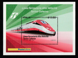 2010 VARIETÀ TRENI ALTA VELOCITÀ TORINO SALERNO DENTELLATURA SPOSTATA MNH** - Varietà E Curiosità