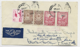 HAITI 20CX2+20CX2  + 20C HELICOPTERE  CYCLONE HAZEL LETTRE COVER AIR MAIL PORT AU PRINCE 1955 TO FRANCE - Haïti