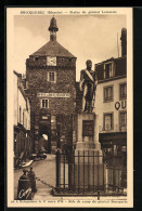 CPA Bricquebec, Statue Du Gènèral Lemarois  - Bricquebec