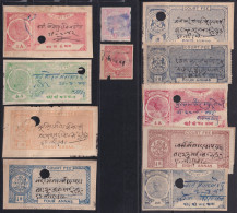 F-EX49751 INDIA REVENUE FEUDATARY STATE COURT FEE KARAULI ALL DIFERENT.  - Official Stamps