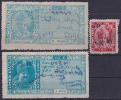 F-EX49743 INDIA REVENUE FEUDATARY STATE COURT FEE LIMBDI.  - Official Stamps