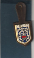 *** MILITARIA ***   Médaille Avec Baudrier Cuir CRS 15. Compagnie Républicaine De Sécurité 15 -- Fond Guillocché Drago - Frankrijk