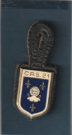 *** MILITARIA ***   Médaille Avec Baudrier Cuir CRS 21. Compagnie Républicaine De Sécurité 21 -- Fond Guillocché Drago - Frankreich