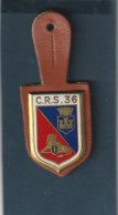 *** MILITARIA ***   Médaille Avec Baudrier Cuir CRS 36. Compagnie Républicaine De Sécurité 36 Drago Guilloché - France