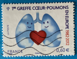 France 2012  : Santé, 20e Anniversaire De La 1er Greffe Coeur-poumons En Europe N° 4674 Oblitéré - Gebraucht