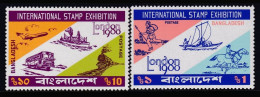 1980 Bangladesh London International Stamp Exhibition Bus Airplane Ship Boat Train Locomotive Horse 2v MNH - Briefmarkenausstellungen