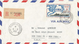 SAINT PIERRE ET MIQUELON - 500 FR (Yv. #PA28 ALONE) FRANKING ON AIR MAILED REGISTERED COVER TO THE USA - 1962 - Covers & Documents
