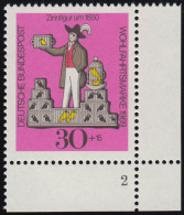 606 Wohlfahrt Zinnfiguren 30+15 Pf Vogelhändler ** FN2 - Unused Stamps