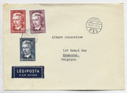 MAGYAR HUNGARY HONGRIE 40F+60F+1F LETTRE COVER LEGIPOSTA AVION SPRON 1950 TO BELGIQUE - Cartas & Documentos