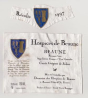 Etiquette Et Millésime HOSPICES DE BEAUNE " BEAUNE 1er CRU 1997 - Cuvée Guigogne De Salins " (2919)_ev454 - Bourgogne