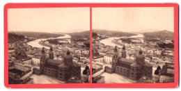 Stereo-Fotografie Ignaz Kunz, Gmunden, Ansicht Salzburg, Blick Von Der Festung über Die Stadt  - Photos Stéréoscopiques