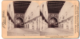 Stereo-Fotografie Underwood & Underwood, New York, Ansicht Jerusalem, El Aksa Moschee Innenansicht  - Photos Stéréoscopiques