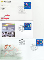 Allemagne Autriche Hongrie 2009 FDC 's Emission Commune Ouverture Frontière Germany Austria Hungary Boarder Opening FDC - Emissions Communes