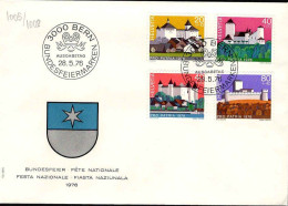 Suisse Poste Obl Yv:1005/1008 Pro Patria Châteaux Bern 28-5-76 Fdc - FDC