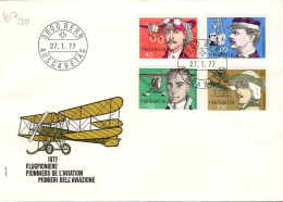 Suisse Poste Obl Yv:1017/1020 Pionniers De L'aviation Bern 27-1-77 Fdc - FDC
