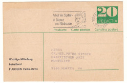 Suisse - Carte Postale De 1971 - Entier Postal - Oblit Zürich Wiedikon - - Cartas & Documentos