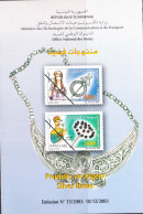 2003-Tunisie/ Y&T 1504- 1505-  Produits En Argent : Le Mechmoum De Fell, Le Khlel - Prospectus - Tunisia