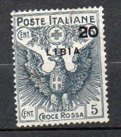 1915 Libia Croce Rossa N. 15 Timbrato Used Sassone 55 € - Libya