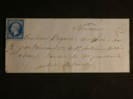 DN5  FRANCE LETTRE  1862  SAINTES  +N°14 +CACHET D + AFFRANCH INTERESSANT - 1849-1876: Klassik