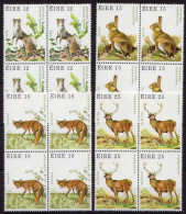 Ireland MNH Set In Blocks Of 4 Stamps - Selvaggina