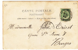 Belgique - Carte Postale De 1902 - Oblit Bourg Leopold - Exp Vers Bruges - Camp De Beverloo - - 1893-1907 Wapenschild