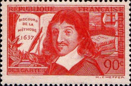 France Poste N* Yv: 342 Mi:347II Descartes Discours De La Méthode (sans Gomme) - Nuevos