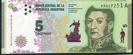 ARGENTINA P359 5 PESOS 2015 Signature 85 #A UNC. - Argentina