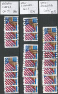 US Flag C.32 Issues 1995 & 1996 - Selection #20 Used Pcs With Different Plate # Numbers!!! - Roulettes (Numéros De Planches)