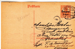 Belgique - Carte Postale De 1918 - Entier Postal - Oblit Antwerpen - Exp Vers Bruxelles - Avec Cachet Rouge  ? - - OC38/54 Occupazione Belga In Germania