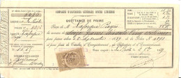 Vieux Papiers > Quittance De Prime Assurance Incendie La Reole 2 Sept 1889 Avec Timbre - La Réole