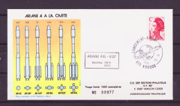 Espace 1990 07 25 - SEP - Ariane V37 - Enveloppe - Europe