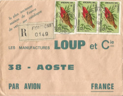 COMORES - 95 FR. 8 STAMP  FRANKING ON REGISTERED AIR COVER FROM FOMBONI TO FRANCE -1968 - Brieven En Documenten