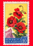 Nuovo - MNH - SAN MARINO - 1957 - Fiori - 2ª Emissione - Papaveri - 10 - Nuevos