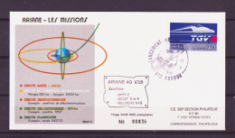 Espace 1990 01 21 - SEP - Ariane V35 - Enveloppe - Europe