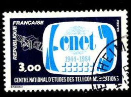 France Poste Obl Yv:2317 Mi:2450 Centre Nationale D'Etudes Des Telecommunications (TB Cachet Rond) 1 Dent Courte - Oblitérés